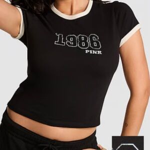 PINK Victoria's Secret Black and White 1986 Tee